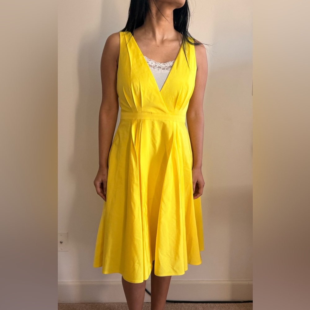 J. Crew Vibrant Yellow Midi Dress
